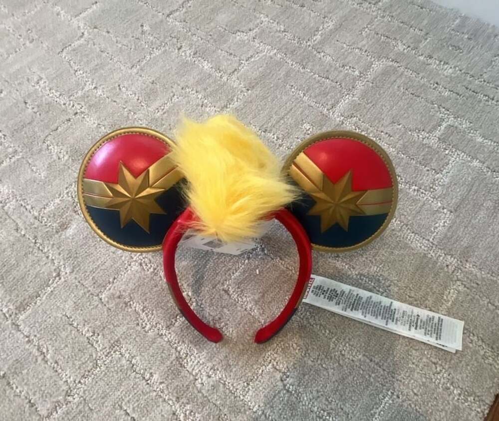 Disney Parks Captain Marvel Higher Further Faster Mohawk Ear Headband for Adults